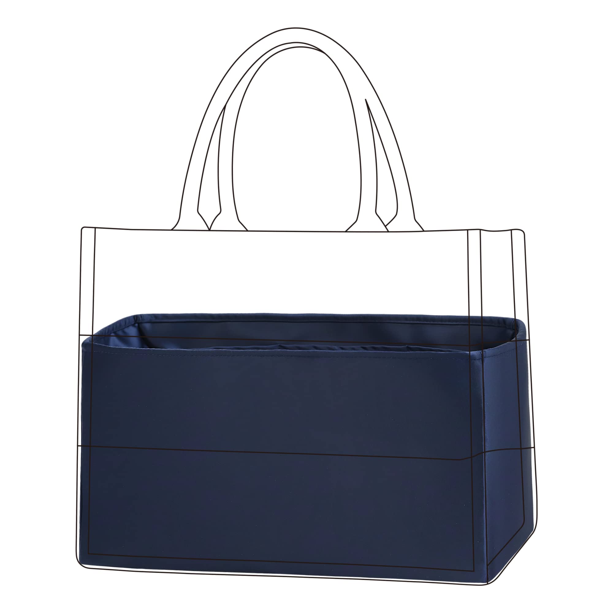 DGAZ Silk Purse Organizer Insert for Dior Book Tote Mini/S/M/L - Premium Bag Organizer with Silky Smooth Fabric - Luxury Handbag & Tote Shaper (Treasure Blue, BT-S) - Perfect for Travel, Work & Everyday Use