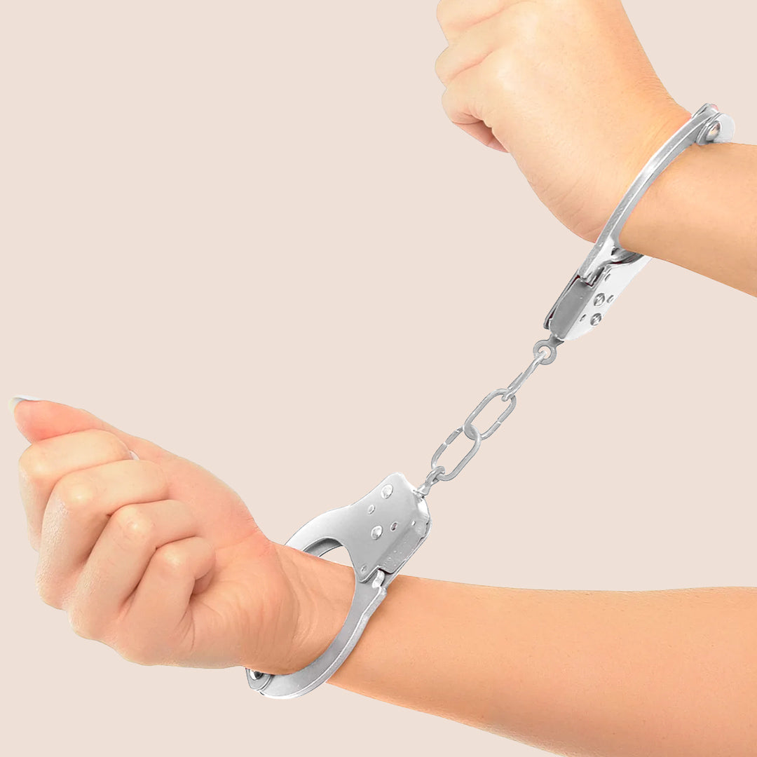 Fetish Fantasy Official Handcuffs with Quick Release Button - Adjustable & Comfortable for Role Play, BDSM, and Couples Bonding