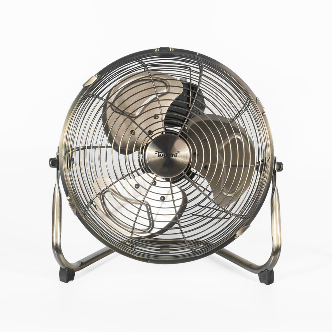 TOYOMI 12 Inch High Velocity Floor Fan with 3 Speed Settings - Powerful Cooling for Home, Office, Garage & Outdoor Use