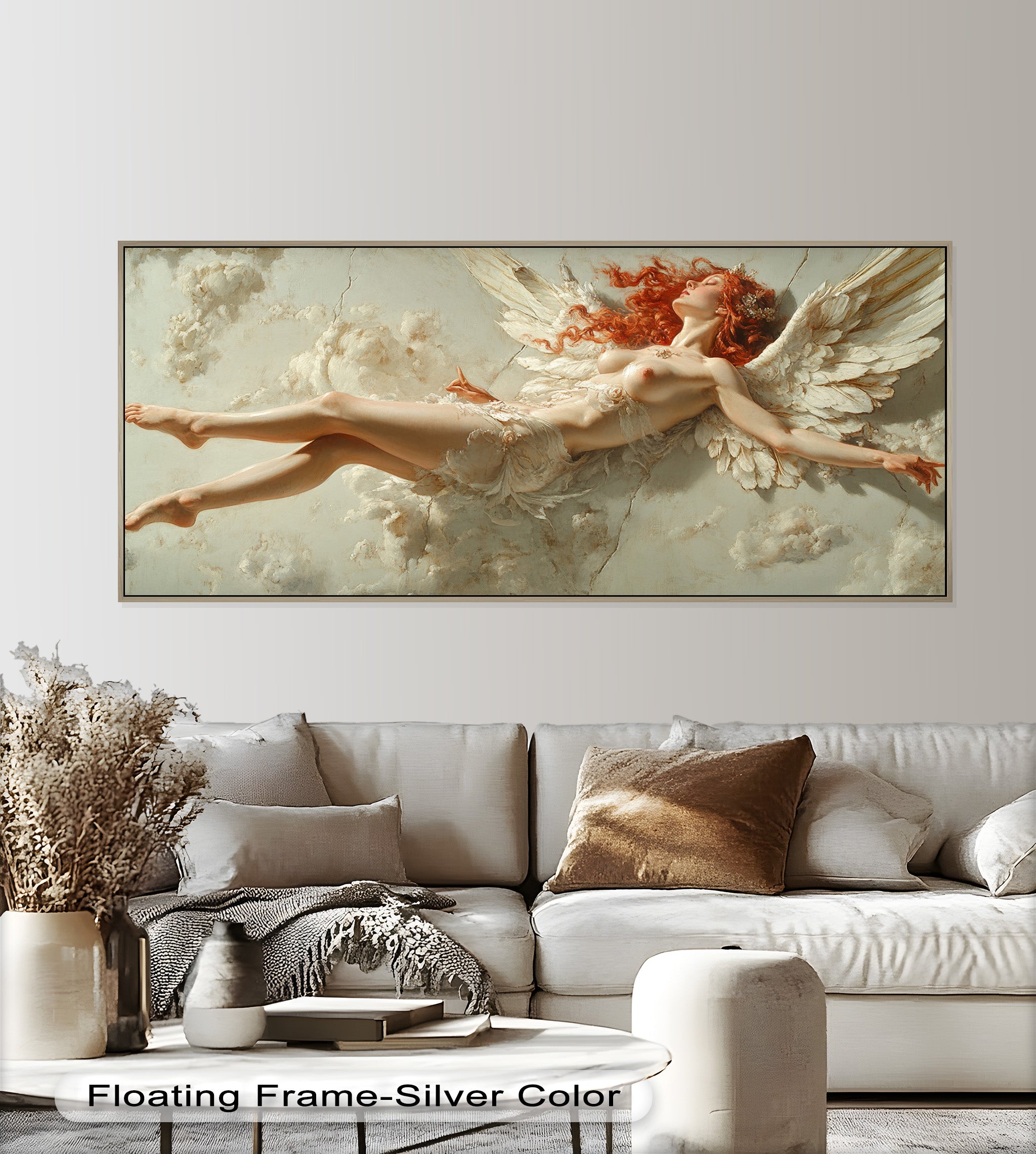 Ascension of the Flame - Mythological Angel Oil Painting Wall Art for Home Decor, Living Room, Bedroom & Office