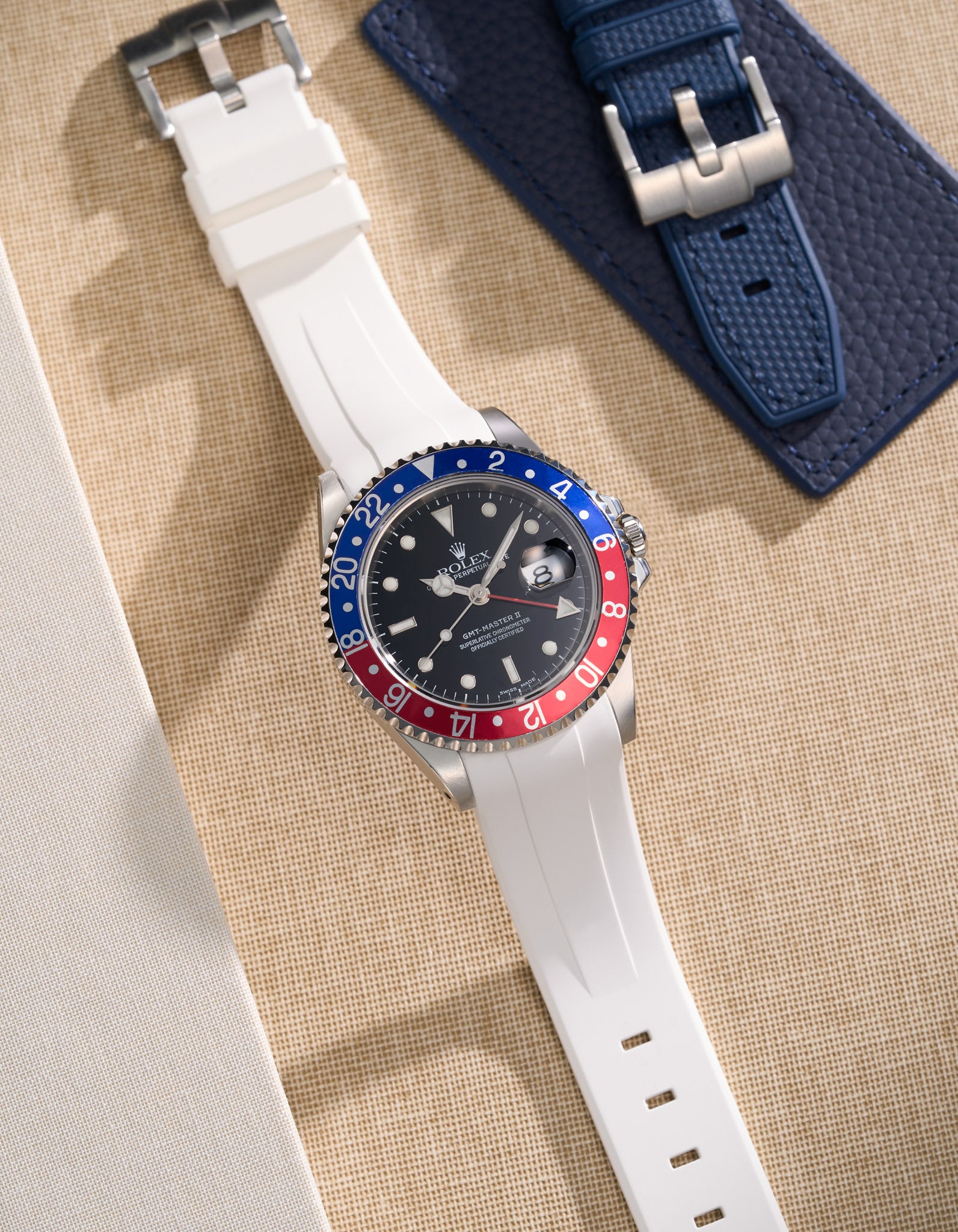 Premium FKM Rubber Watch Band for Rolex GMT-Master II 16710 Pepsi - Durable & Comfortable Replacement Strap for Diving, Swimming & Everyday Wear