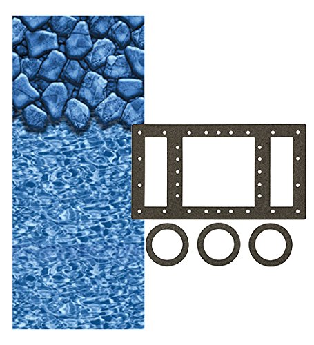 Smartline Boulder Swirl 18-Foot Round Pool Liner | UniBead Style | 52-Inch Wall Height | 25 Gauge Virgin Vinyl | Above-Ground Swimming Pool Accessories | Universal Gasket Kit Included | Perfect for Backyard Summer Fun, Family Gatherings & Outdoor Relaxation