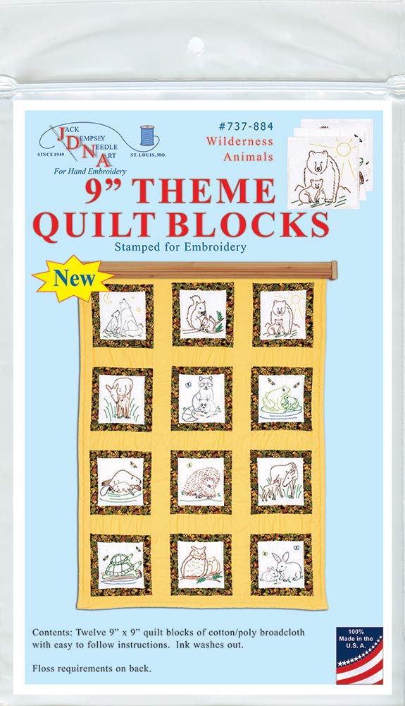 Jack Dempsey Needle Art Wilderness Animals Hand Embroidery Kit - White | DIY Cross Stitch for Home Decor, Gifts & Craft Projects