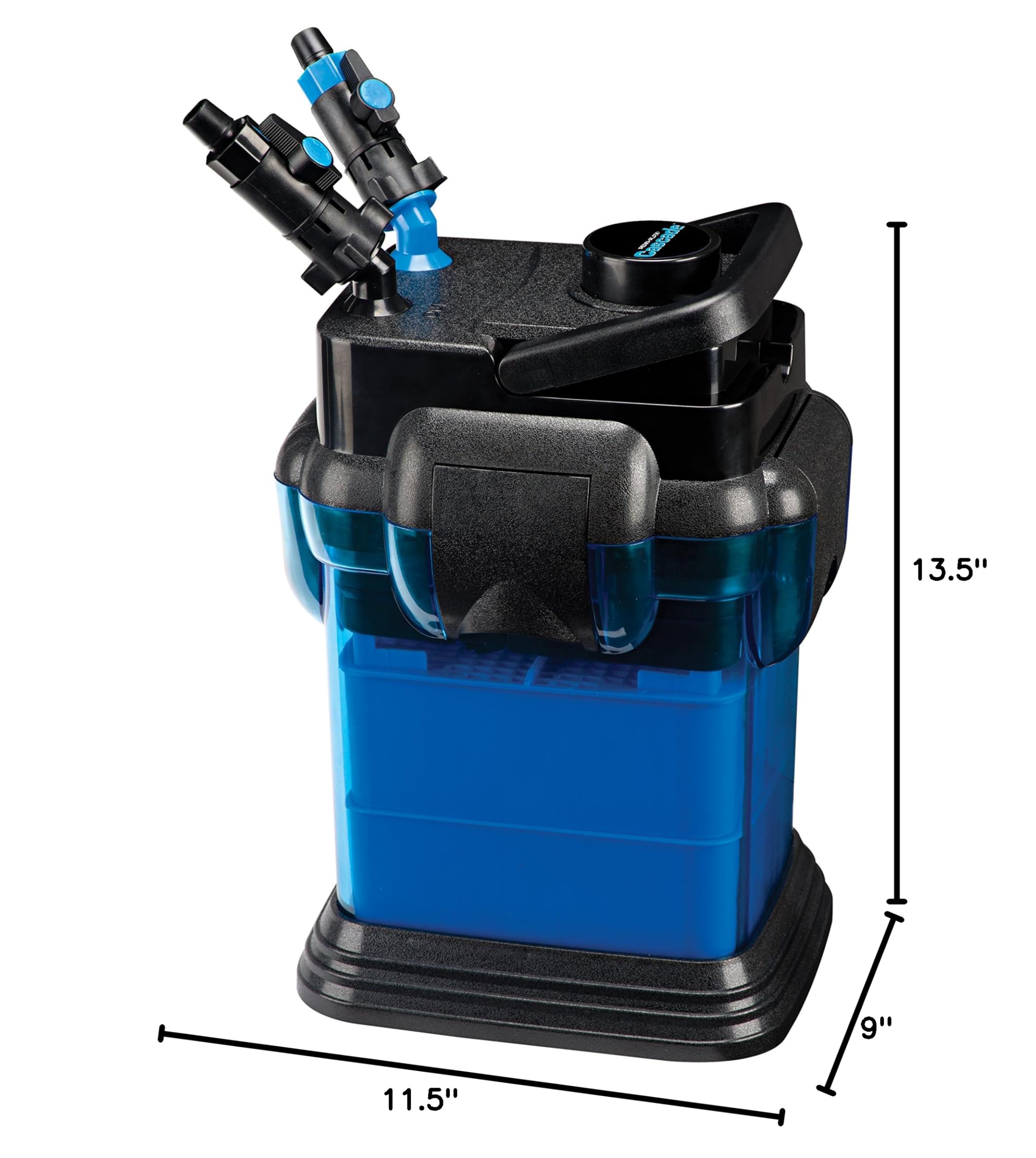 Penn-Plax Cascade 500 All-in-One Aquarium Canister Filter – 30 Gallon Fish Tank Filter with 115 GPH Flow Rate – Quiet & Efficient Water Filtration System – Perfect for Freshwater & Saltwater Aquariums