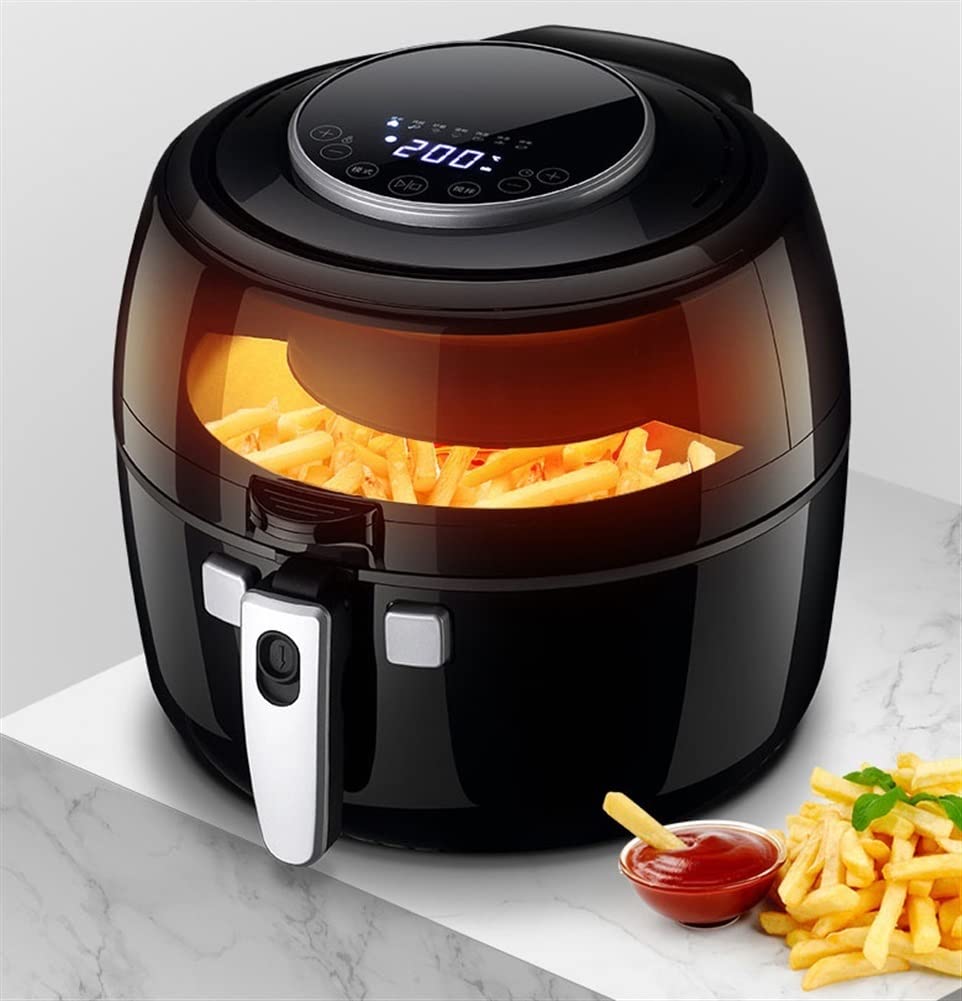 **1350W Digital Air Fryer with LED Touch Screen & Precise Temperature Control - Nonstick Detachable Basket, Auto Shut Off - Perfect for Healthy Frying, Baking, Roasting & Reheating - Black**