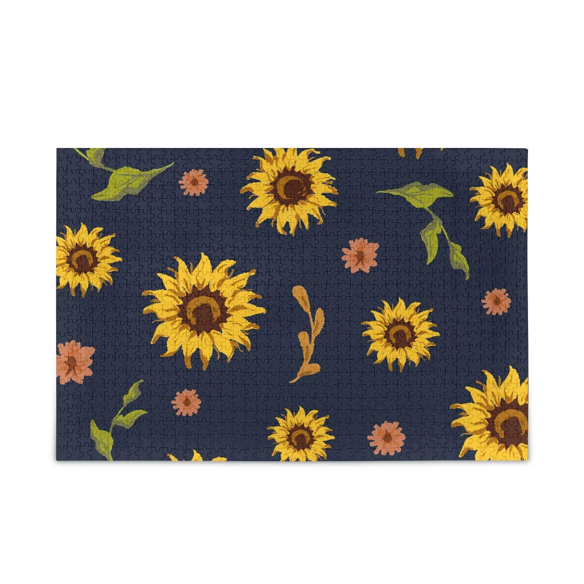 500-Piece Sunflower Jigsaw Puzzle for Adults & Kids - Fun Challenging Wooden Puzzle with Storage Bag - Perfect for Family Game Night, Stay Home Activities & Brain Training