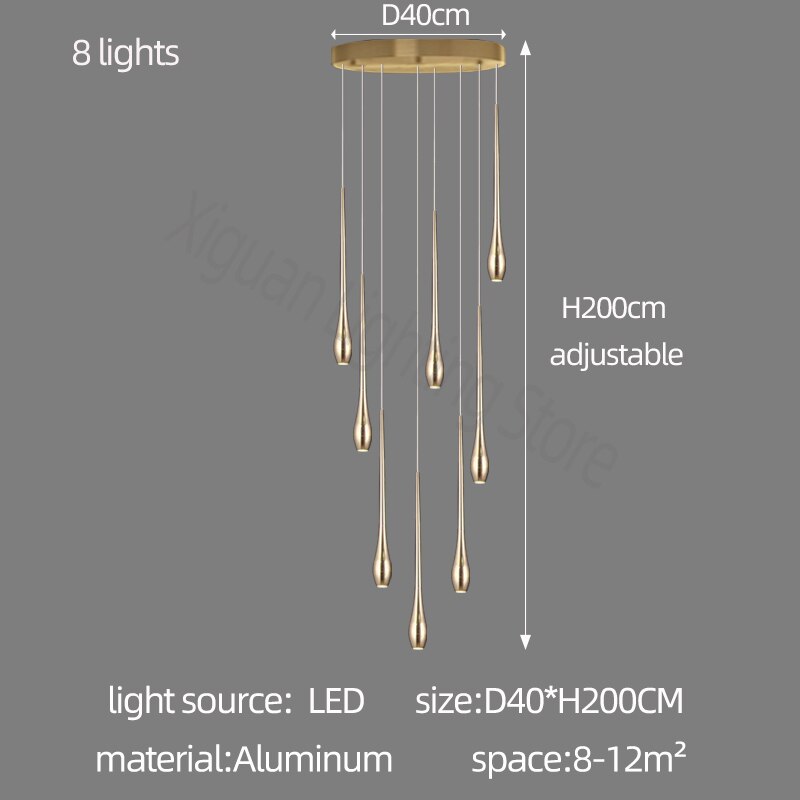 Modern Staircase Chandelier - Unique Circular Cone Design Crystal Pendant Light for Hallway, Foyer & Stairwell - Perfect for Home Decor & Luxury Ambience Lighting