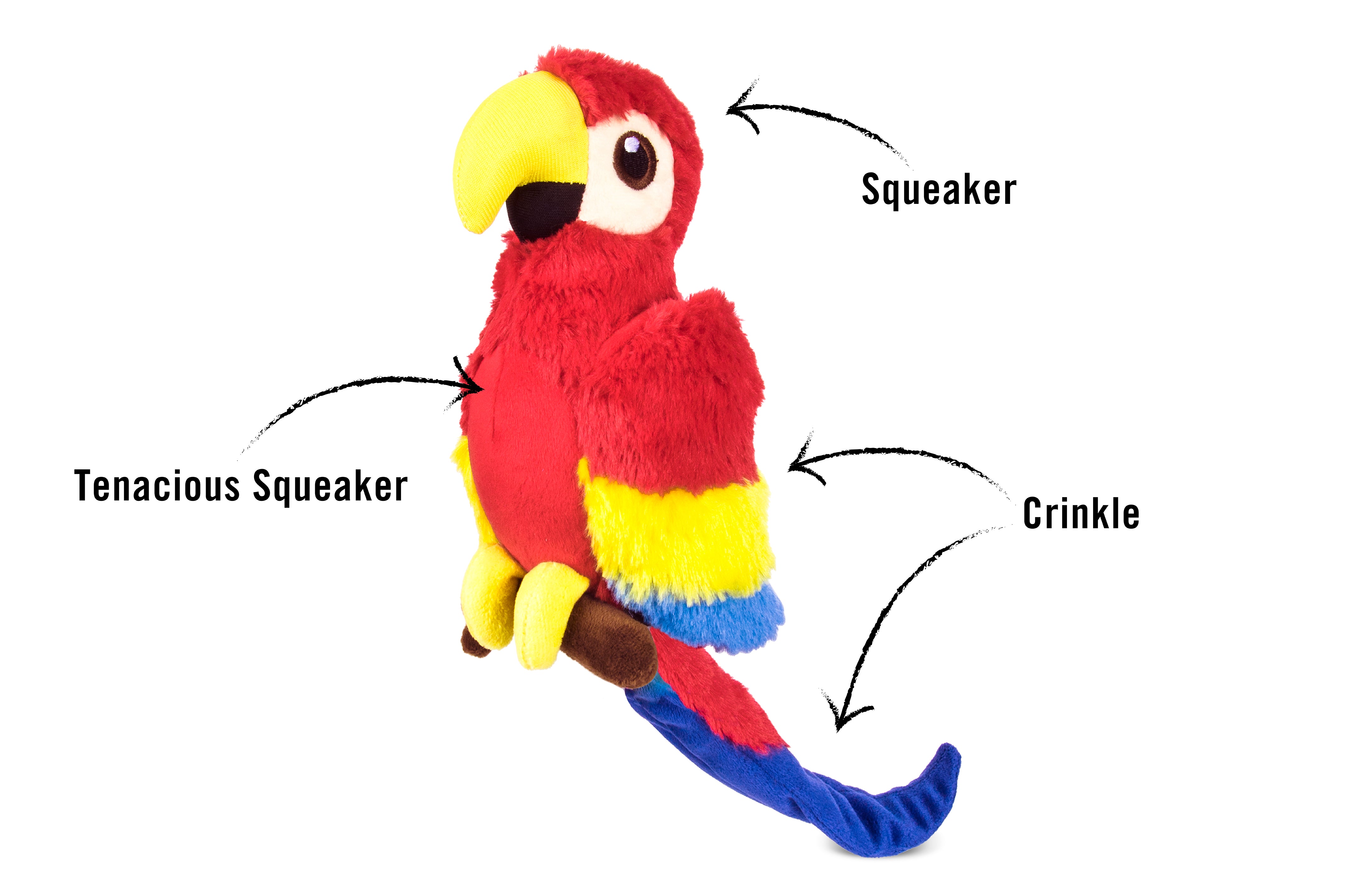 Paula the Parrot Plush Dog Toy - Fetching Flock™ Interactive Chew Toy for Small & Large Dogs | Durable & Safe Pet Play Toy for Fetch, Cuddle & Training Sessions