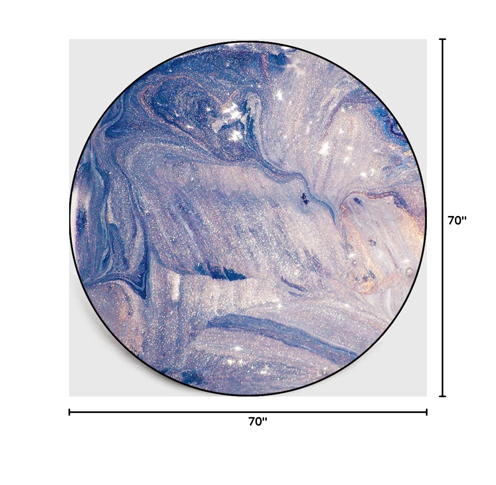 Extra Large 6ft Abstract Round Rugs - Non-Slip Soft Marble Print Carpet for Living Room, Bedroom & Dining Room | Modern Floor Mat Under Kitchen Table - Perfect for Home Decor & High Traffic Areas