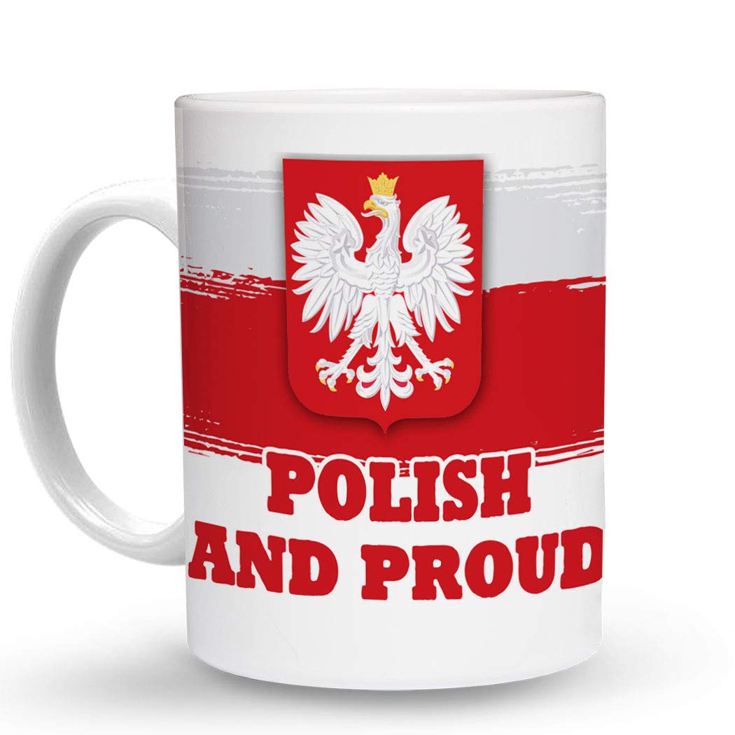 Makoroni - POLISH AND PROUD Poland Flag Coffee Mug - 11 Oz. Unique Ceramic Coffee Cup for Home, Office & Gifts - Perfect for Tea, Hot Chocolate & Polish Pride Display