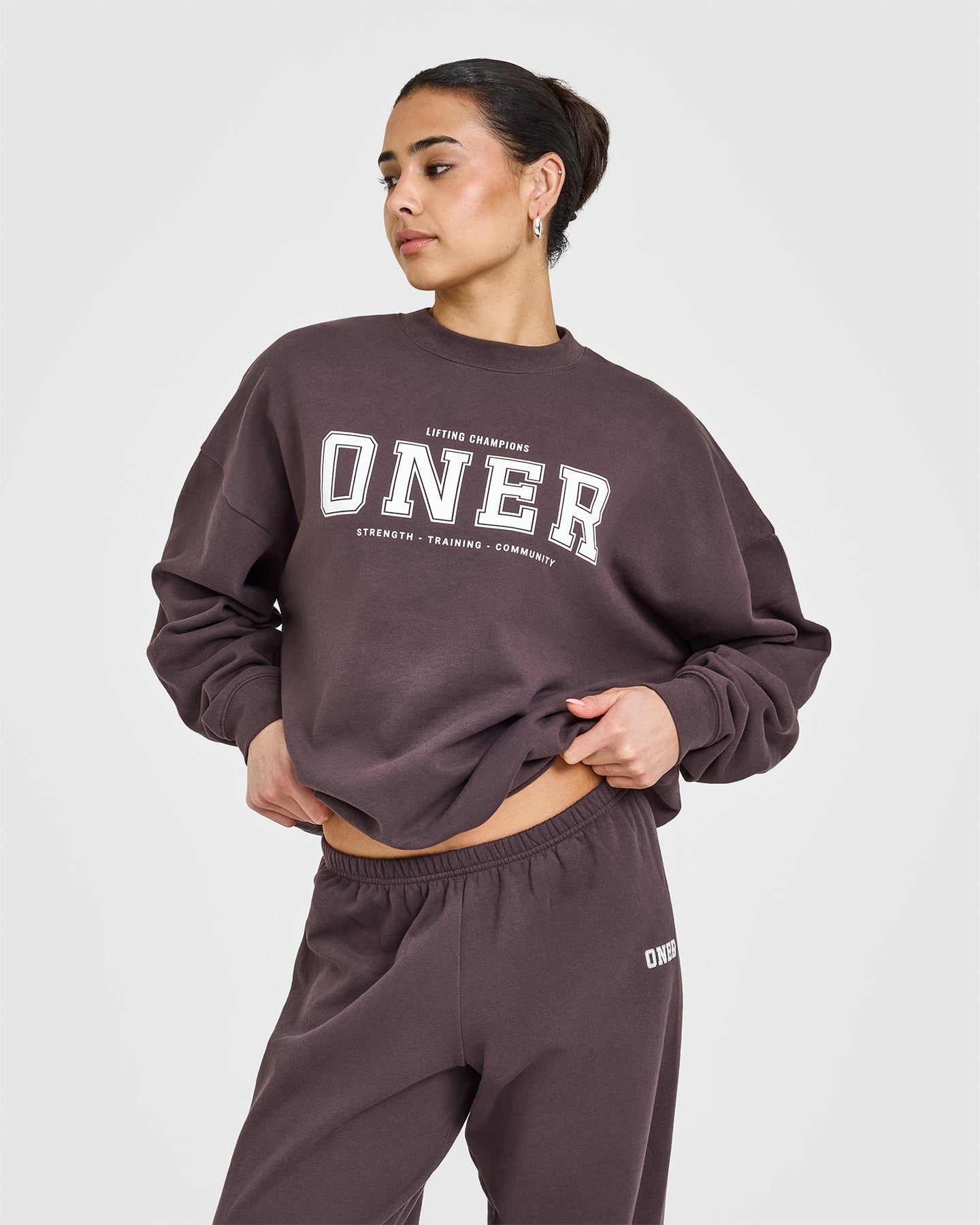 Mid Weight Printed Logo Sweatshirt for Men & Women | Soft & Comfortable Umber Brown Pullover | Perfect for Casual Wear, Gym & Lounge