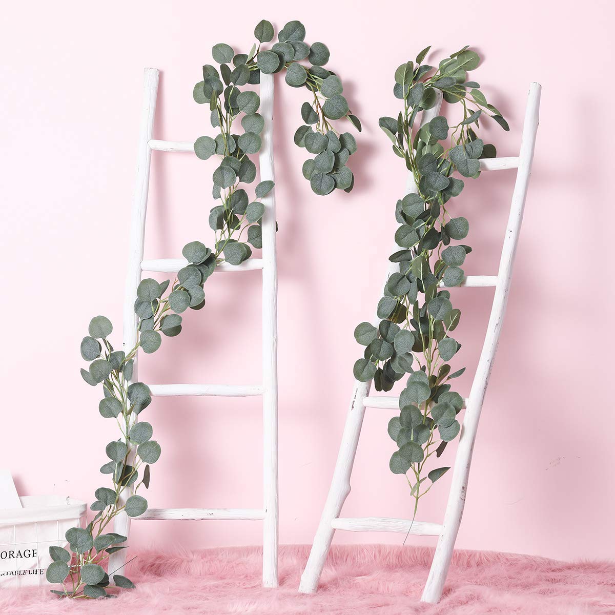 2M Artificial Eucalyptus Garland - Fake Eucalyptus Leaves Vine for Home Decor, Wedding Backdrop, Wall Greenery & Arch Decorations - Perfect for Indoor Hanging Plants, Boho Wedding Centerpieces and Farmhouse Style Decor