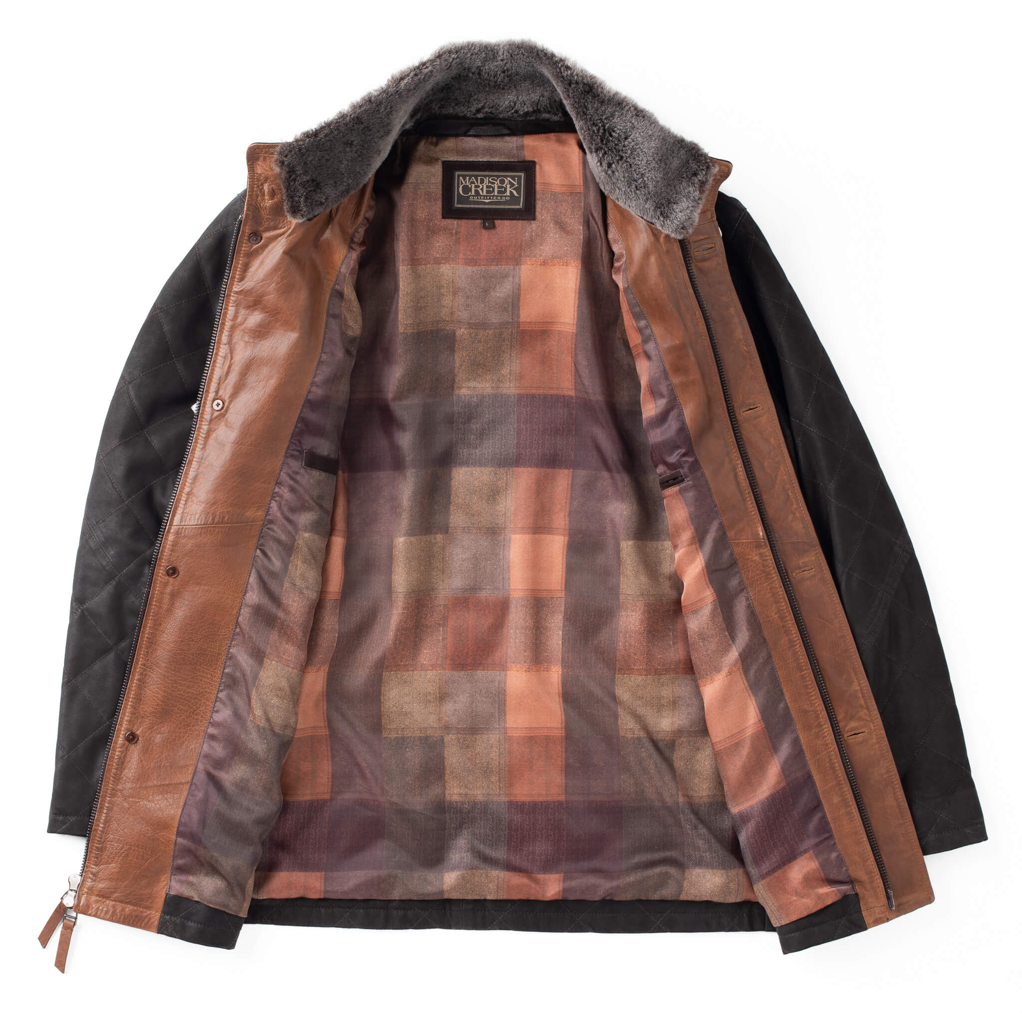 MADISON CREEK RAINIER Leather Jacket for Men - Waterproof & Windproof Outdoor Jacket - Perfect for Hiking, Camping, and Winter Adventures
