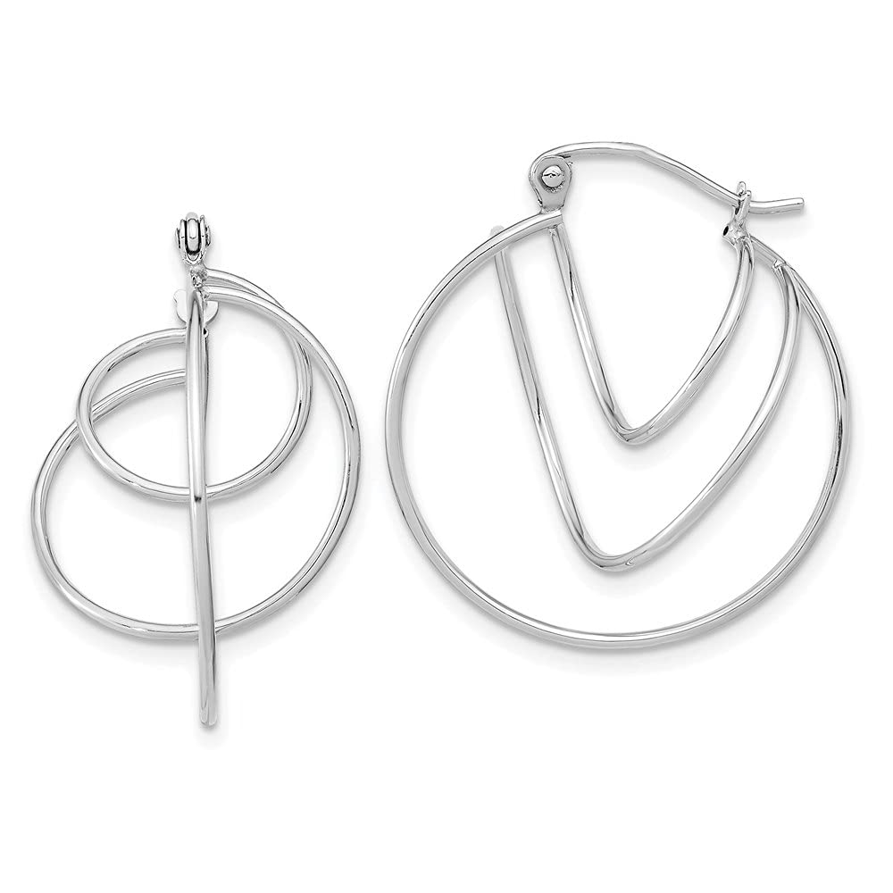 14K White Gold Twisted Circle Hoop Earrings for Women | Diamond2Deal Fine Jewelry | Elegant Everyday Wear & Special Occasion Gift