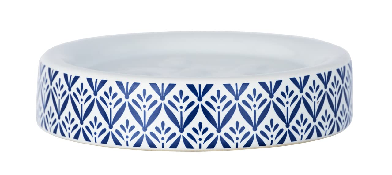 WENKO Ceramic Soap Dish Lorca 11x11cm - Blue for Bathroom