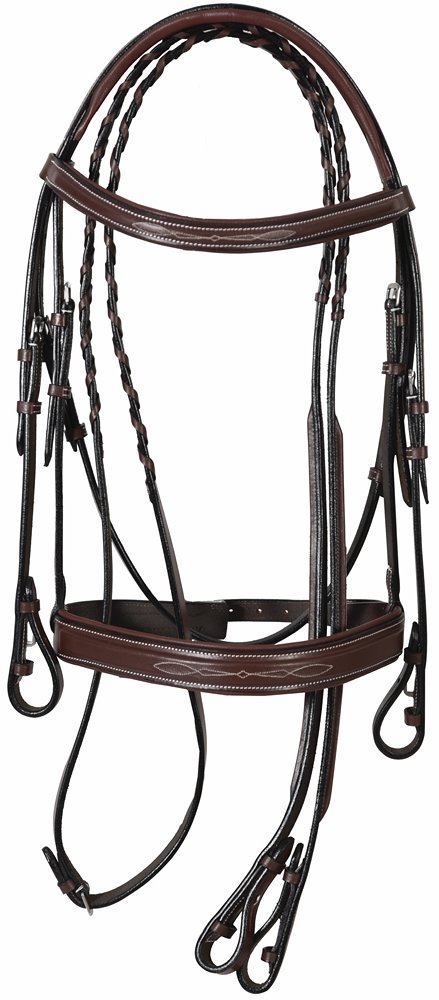 Henri de Rivel Mono Crown Bridle with Padded Wide Noseband - Premium Equestrian Horse Riding Equipment for Dressage & Jumping | Comfortable Fit for Training & Competition