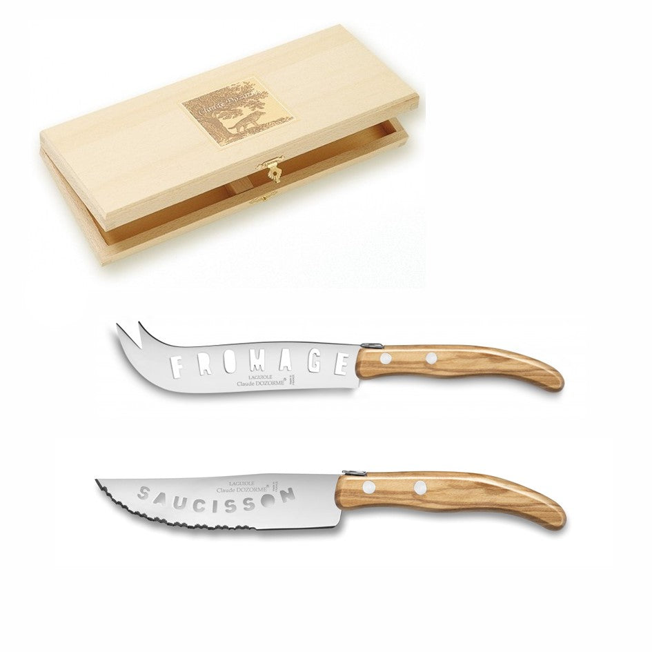 Premium Olive Wood Handle Box Knives Set of 2 - Sharp Stainless Steel Blades for Kitchen, Crafting & Gift Wrapping - Perfect for Home Chefs, DIY Projects & Packaging