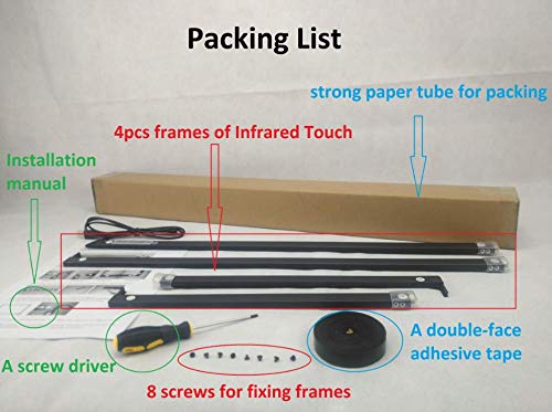 55 Inch 10-Point Infrared IR Touch Screen Overlay Frame - Plug & Play Driver-Free for Interactive Displays, Smart TVs, Digital Signage & Kiosks - Perfect for Classrooms, Meetings & Retail Displays