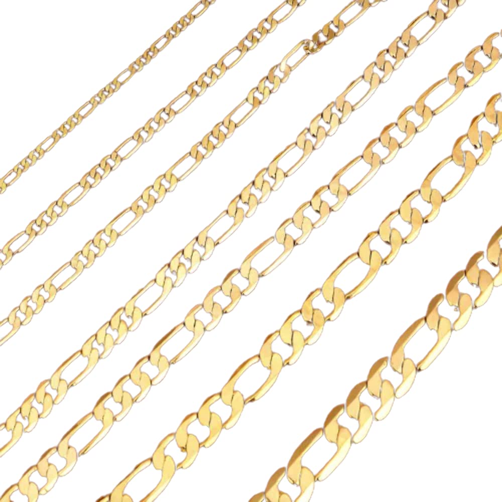 Gold Figaro Necklace Chain for Men, Women & Kids - Stainless Steel Jewelry for Everyday Wear, Gifts & Special Occasions