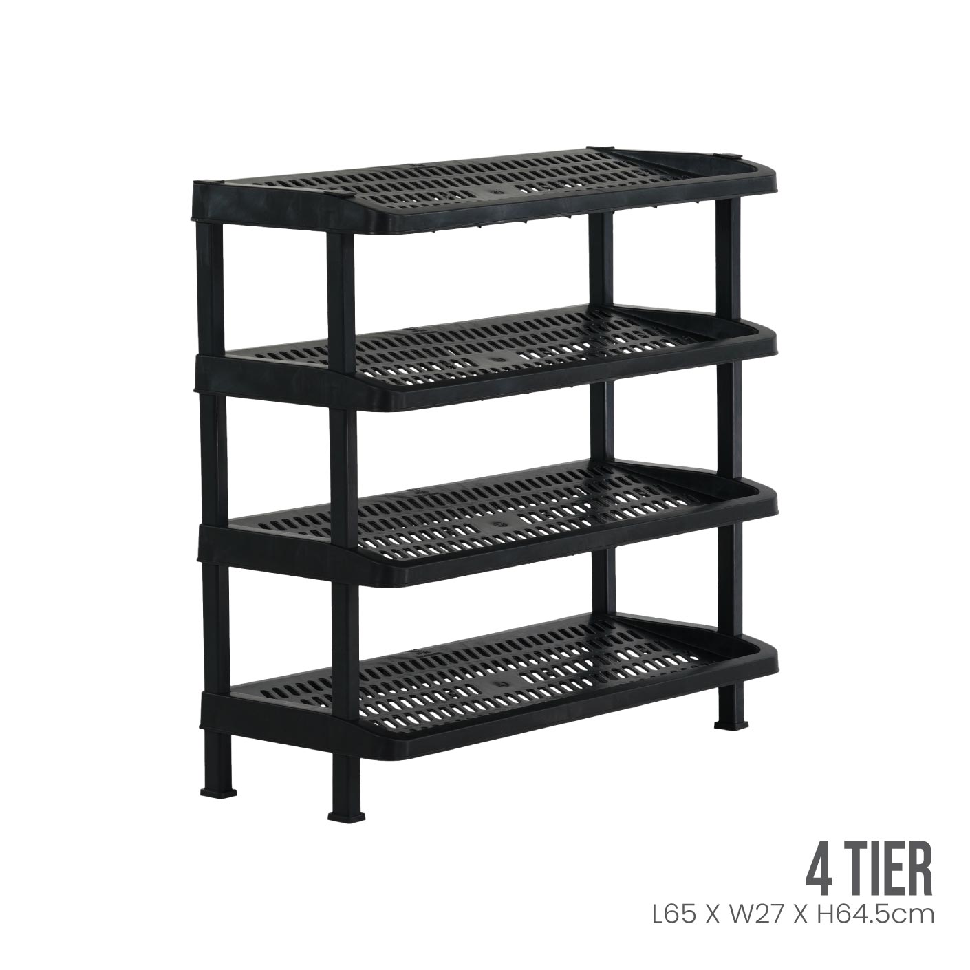 4 Tier Shoe Rack Organizer - Space Saving Storage for Entryway, Closet & Bedroom - Sturdy Metal Shoe Shelf for Sneakers, Boots & Sandals