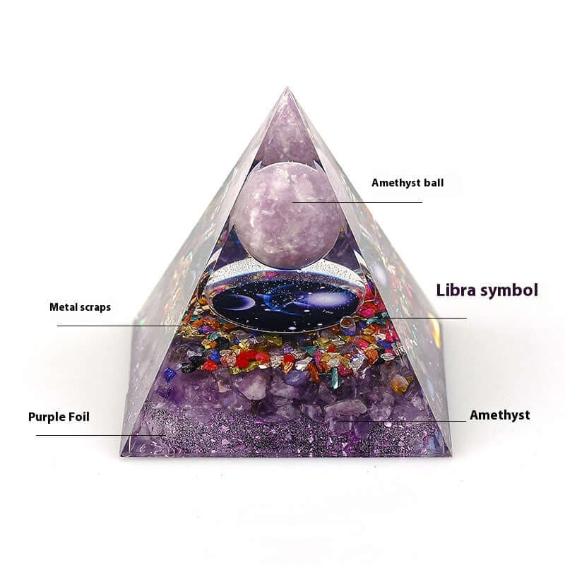Handmade Zodiac Pyramid Crystal Decor - Feng Shui Home & Office Ornament | Perfect for Meditation, Gift Giving & Spiritual Spaces (A6655)