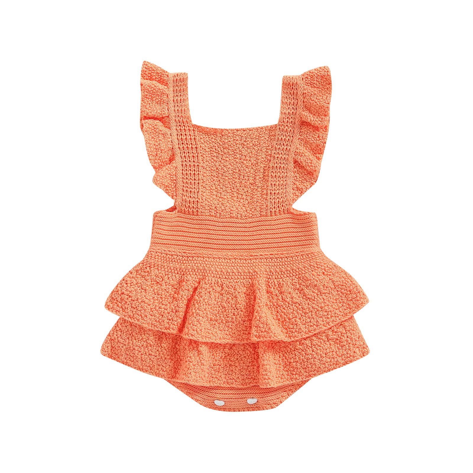 FYBITBO Baby Girl Knit Sweater Romper - Sleeveless Vest Onesie with Ruffle Jumpsuit - Winter Outfit Clothes for Newborn to Toddler - Perfect for Holiday Photos, Family Gatherings & Winter Playdates