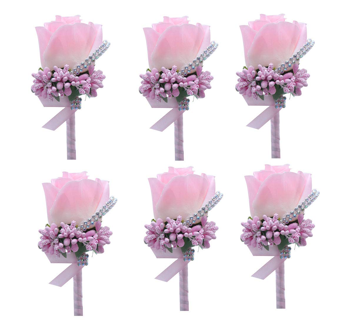 Elegant Rose Boutonniere for Groom & Groomsmen - Wedding, Prom, Party Corsage Flower Brooch - Perfect for Formal Events & Special Occasions