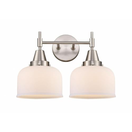 Innovations 447-2W-SN-G71 Transitional Two-Light Bathroom Vanity Light Fixture in Pewter, Nickel & Silver Finish - Perfect for Modern Bathroom Decor & Vanity Lighting