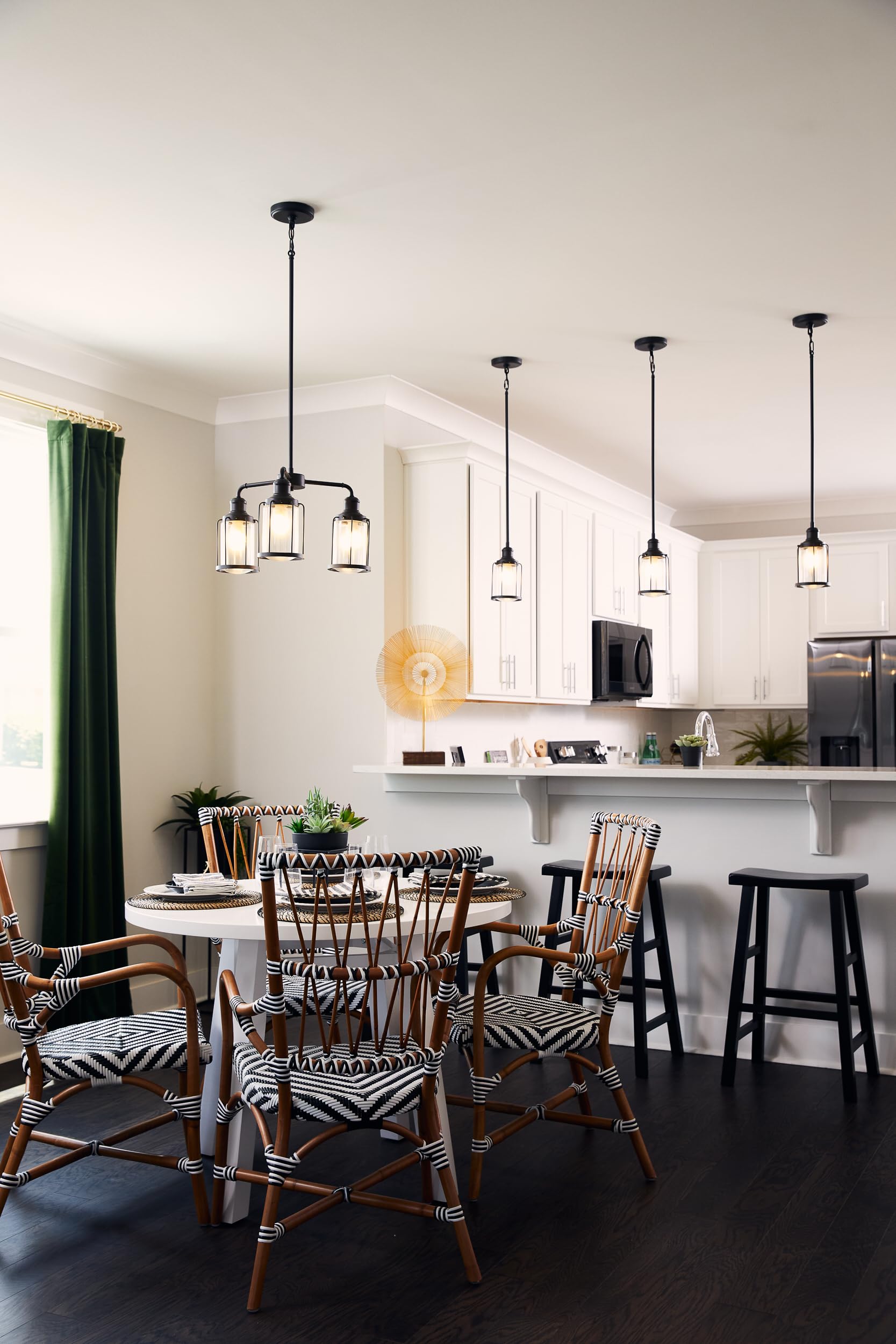 Quoizel Ludlow 1-Light Mini Pendant Light in Earth Black - Elegant Steel Construction with Clear Glass Shade for Kitchen Island, Dining Room, or Entryway - Transitional Style Hanging Light Fixture Compatible with Sloped Ceilings