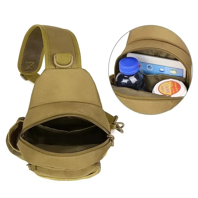 Tactical Military Shoulder Bag - Durable Nylon Chest Sling Backpack for Hiking, Outdoor Camping, Fishing & Trekking - Perfect for Adventure Travel, Survival Gear & Everyday Carry