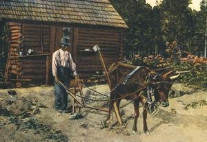 Ox-Plow Art Print - 20x30 Inches Semi-Gloss Poster - Farmhouse Decor, Country Wall Art, Rustic Home & Office Decoration
