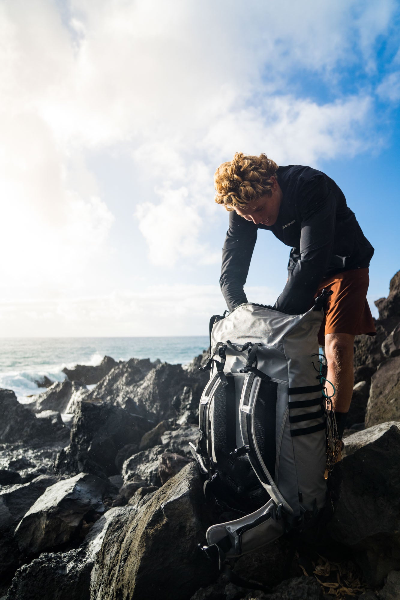 Ulua 60L Waterproof Fishing Backpack - Lightweight & Durable for Saltwater & Freshwater Fishing, Hiking & Outdoor Adventures