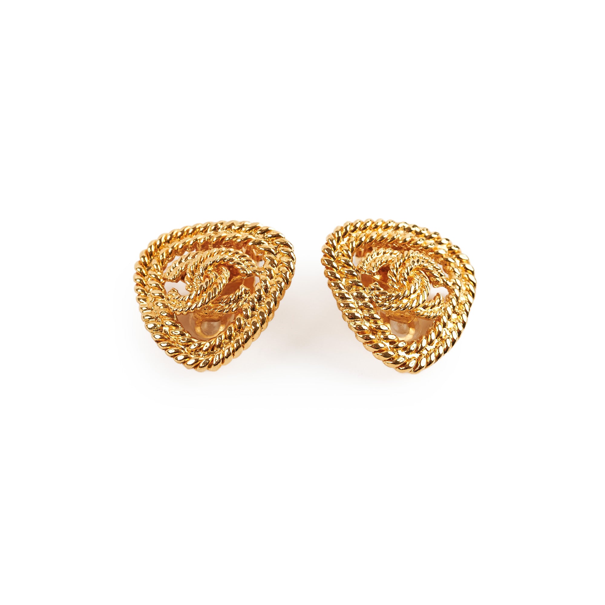 Chanel CC Triangle Clip-On Earrings for Women - Fashion Luxury Statement Earrings for Parties, Weddings & Special Occasions