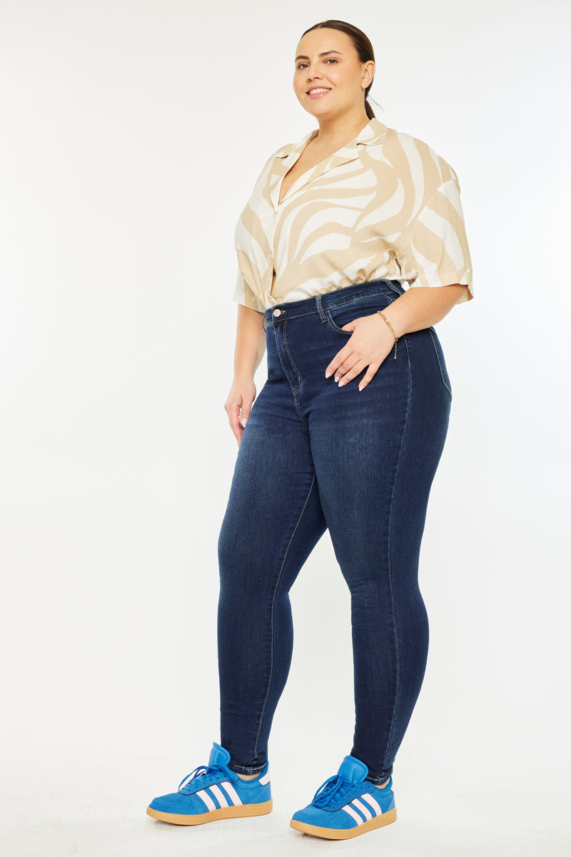 Bluebird Essentials High Rise Super Skinny Jeans for Women - Plus Size Stretch Denim Pants, Comfortable & Flattering Fit - Perfect for Casual Outfits, Date Nights & Office Wear