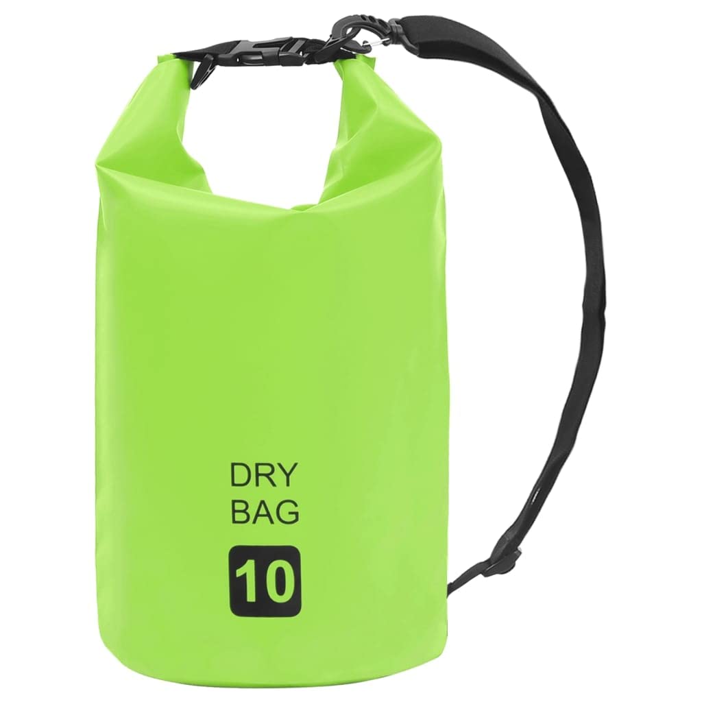 Waterproof Dry Bag 2.6 Gallon - PVC Marine Dry Sack for Boating, Camping, Hiking, Biking & Travel | Green Water-Resistant Gear for Outdoor Adventures & Water Sports