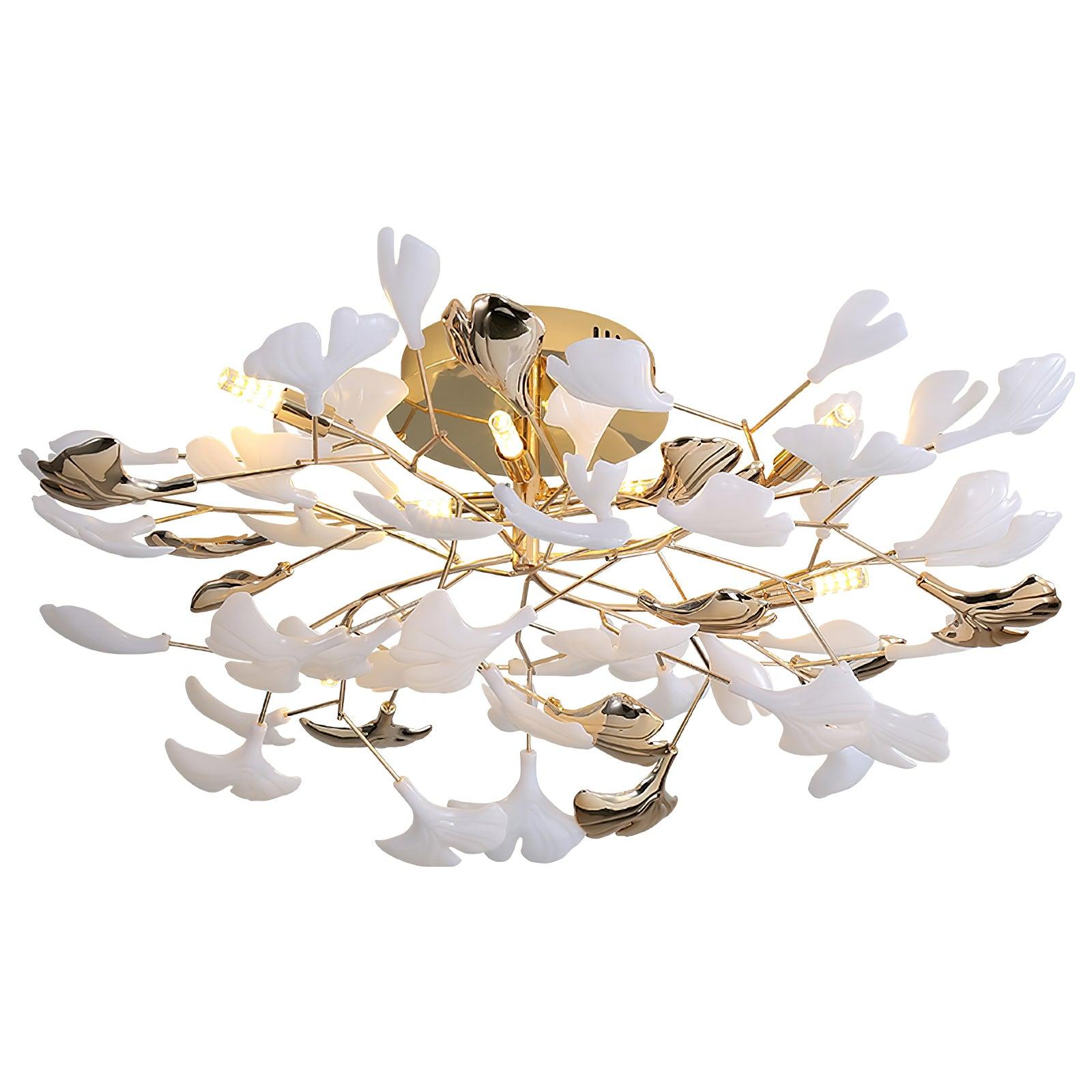Ginkgo Rotating Ceiling Light - Modern LED Flush Mount Fixture with Adjustable Arms for Living Room, Bedroom, or Dining Room Lighting