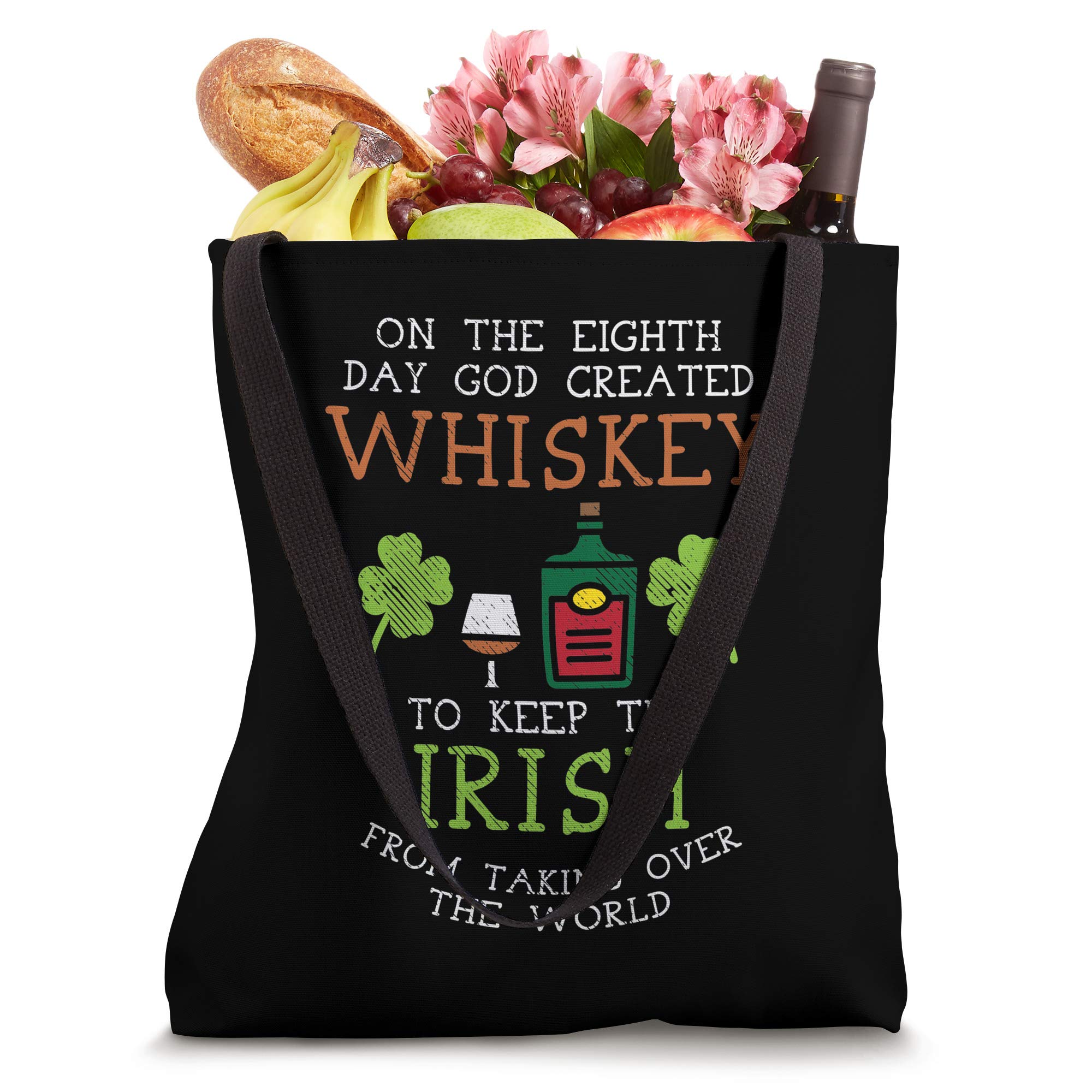 Funny Irish Whiskey Lover Tote Bag - Perfect for St. Patrick's Day Celebrations & Pub Crawls | God Created Whiskey Design