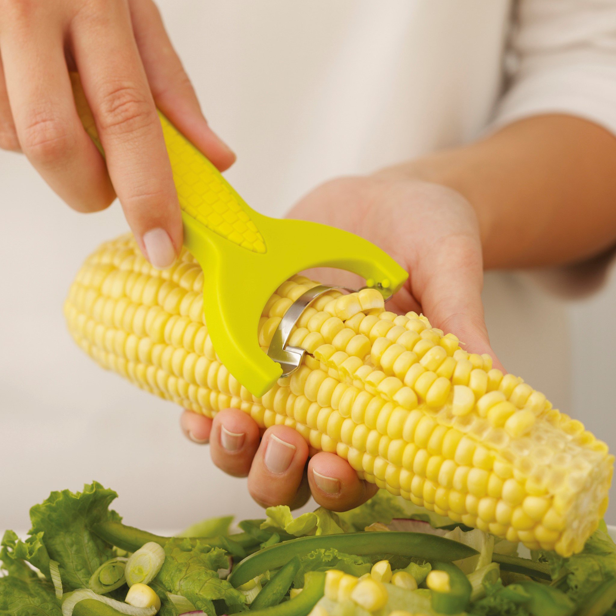 Kuhn Rikon 6-Inch Corn Stripper - Yellow Corn Kernel Remover Tool for Fresh Corn, Grilling & Meal Prep