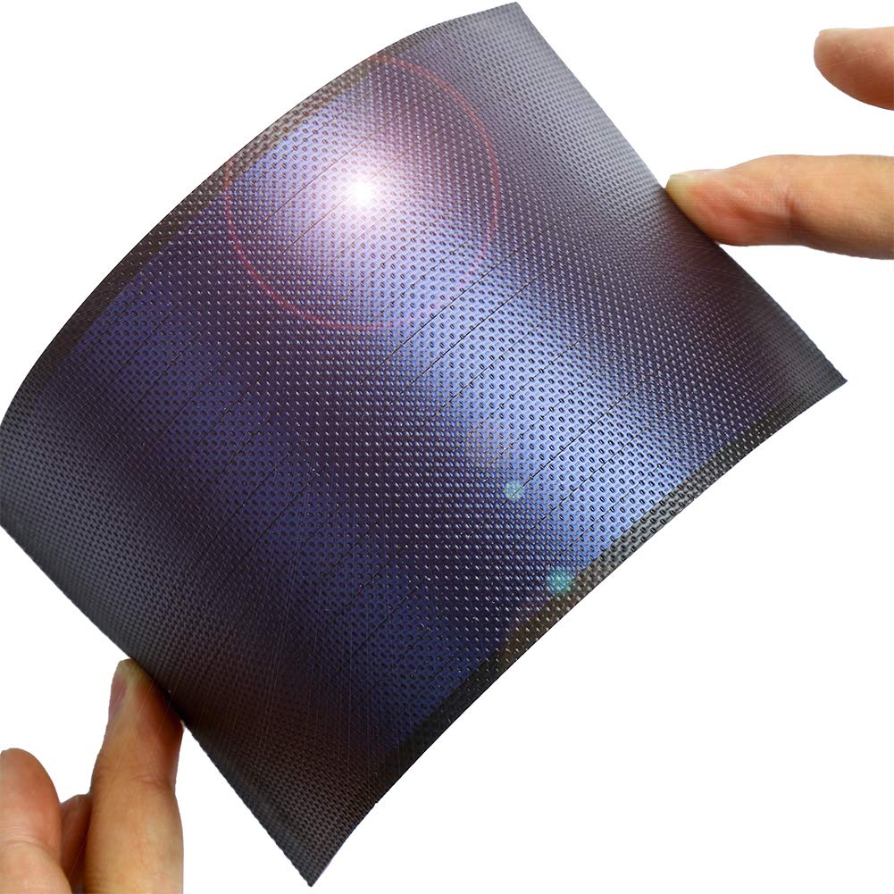 Flexible Thin Film Solar Panel 1W 1.5V 670mA - Portable Solar Battery Charger for Emergency & Outdoor Use - Black Solar Charger for Phones, Camping, Hiking, RV & Electronic Devices
