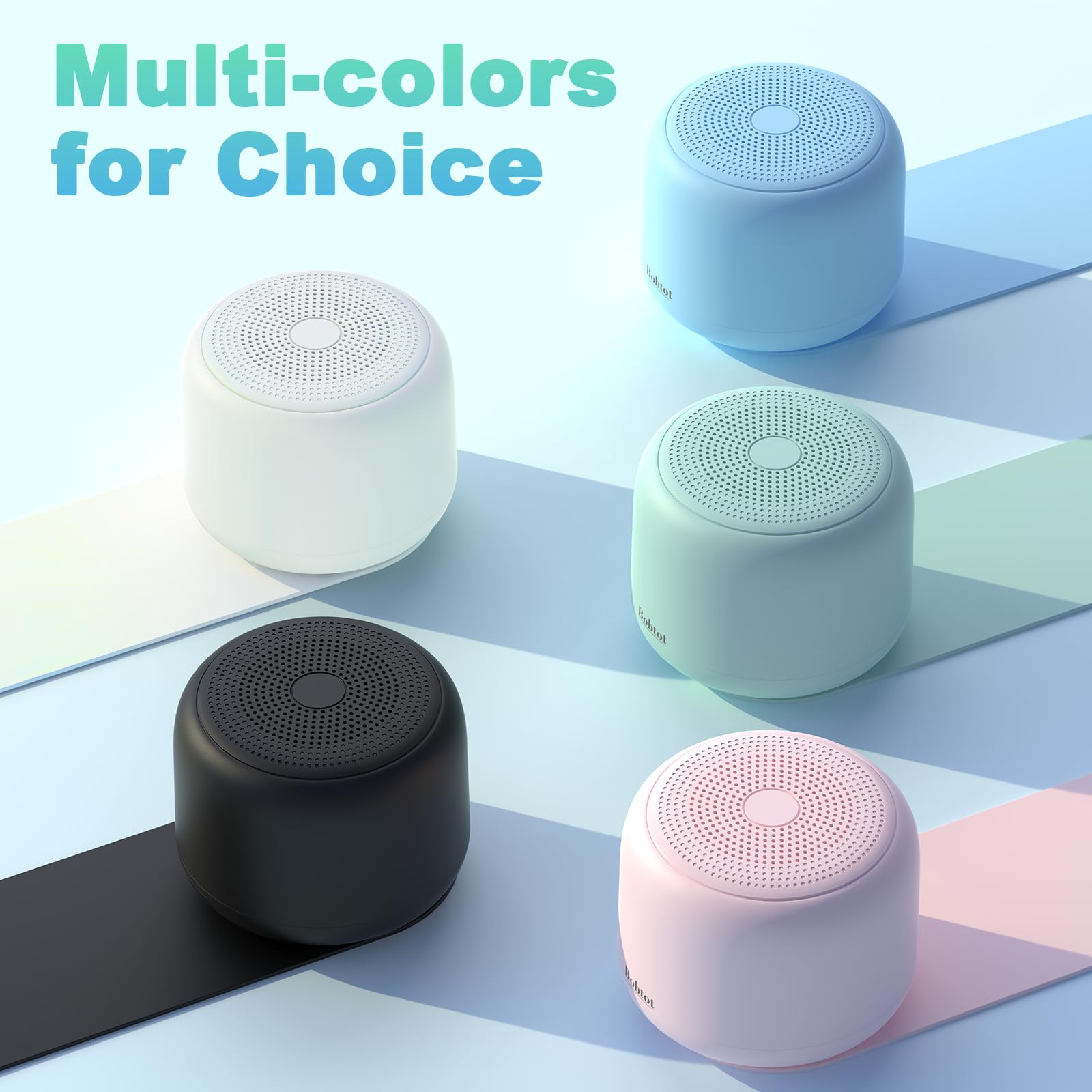 Bobtot Portable Bluetooth Speaker with Strap - Wireless IPX5 Waterproof Mini Speaker with Loud Stereo Sound, 20H Playtime, Built-in Mic - Pink | Perfect for Outdoor Activities, Travel, Beach & Pool Parties