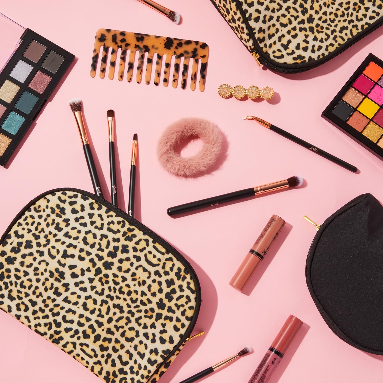 3-Piece Leopard Print Makeup Bags Set for Women - Waterproof Cosmetic Travel Pouch & Toiletry Organizer - Perfect for Travel, Gym, and Daily Essentials Storage