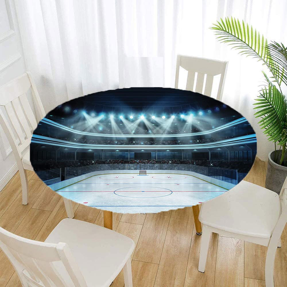 Elastic Edge Hockey Round Tablecloth - 56