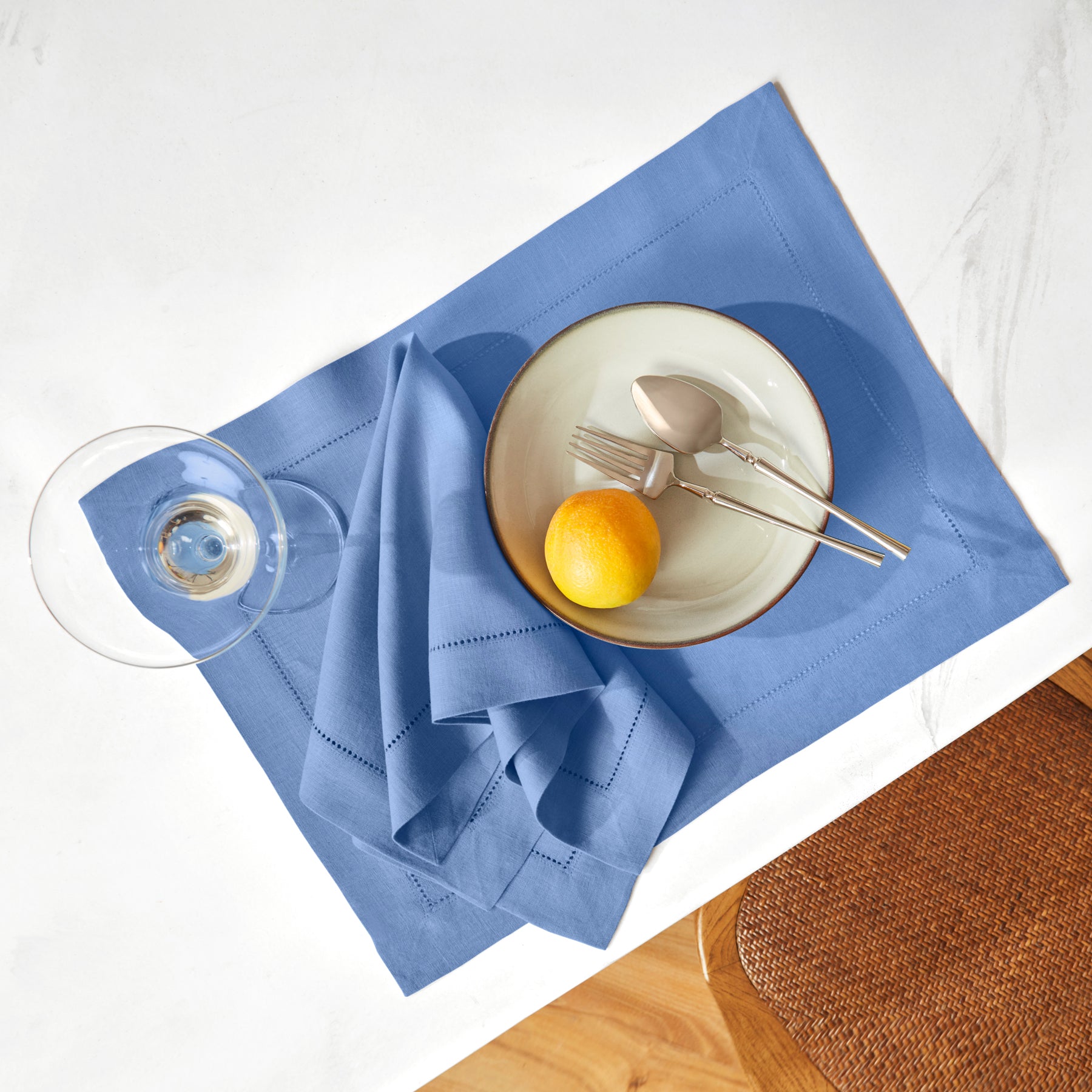 Sonoma Hemstitch Placemats Set of 4 - Premium Cotton Table Mats for Dining - Perfect for Dinner Parties, Holiday Meals & Home Decor