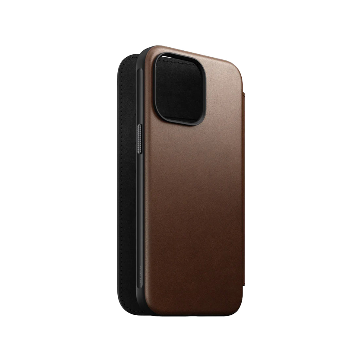 Premium Genuine Leather Folio Case for iPhone 15 Pro Max - Luxurious Brown NMD Design | Slim Protective Wallet Cover with Card Slots | Perfect for Business Professionals & Daily Commuters