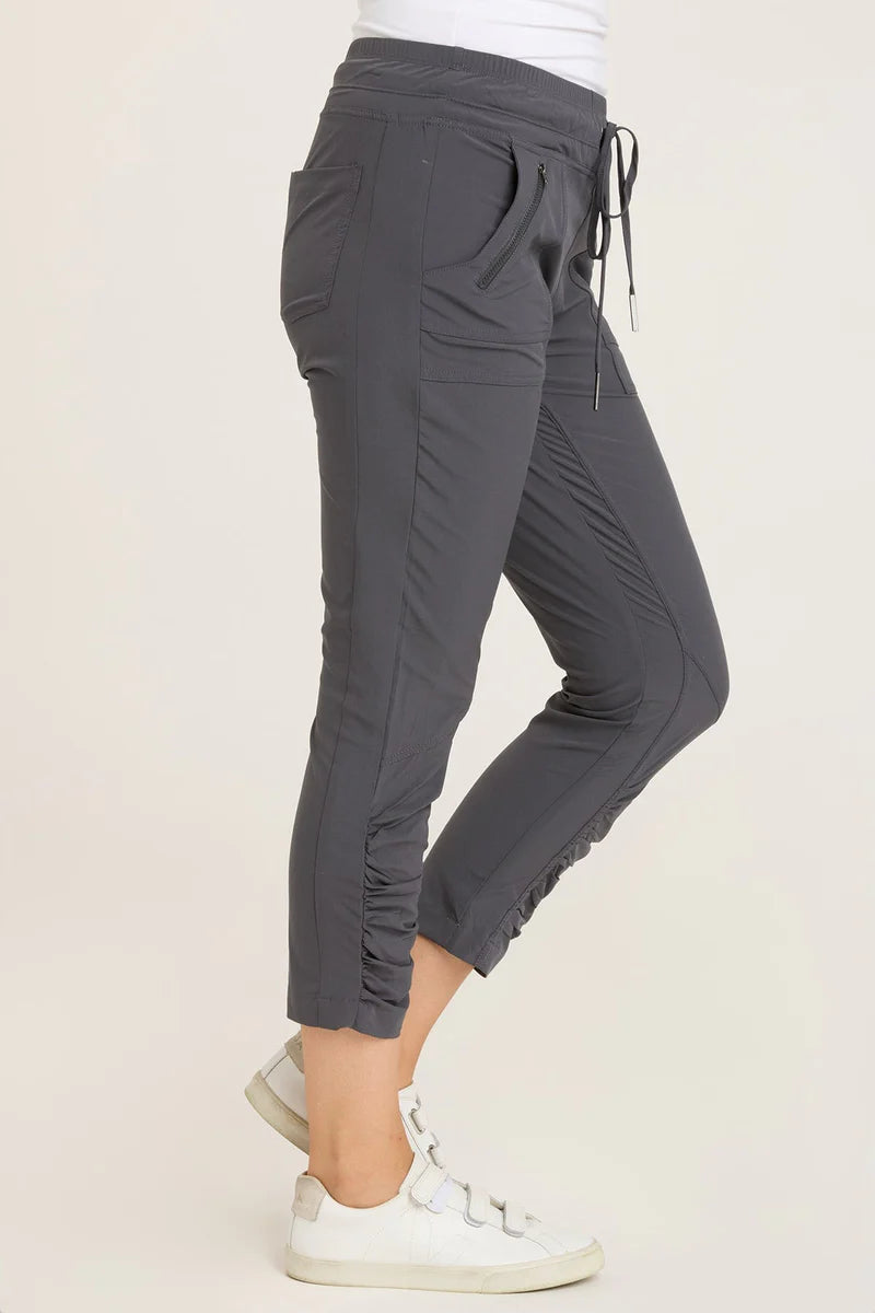 Aksana High Waist Yoga Leggings for Women - Charcoal Gray - Comfortable Workout Pants for Gym, Running & Lounge Wear