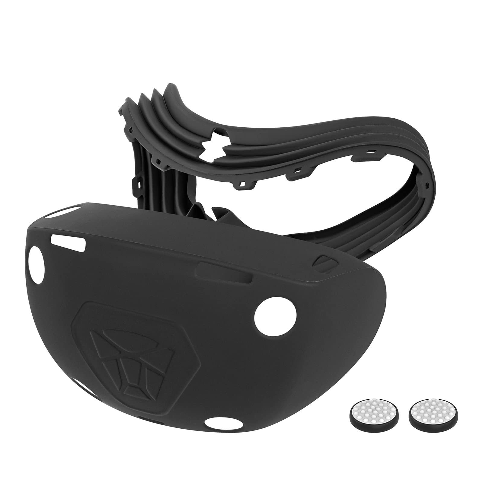 Geekria Silicone Protective Cover for PS VR2 Headset, Playstation VR 2 - Full Protection Soft Silicone Case - Gaming Accessories (Black) - Perfect for VR Gaming, Travel & Storage Protection
