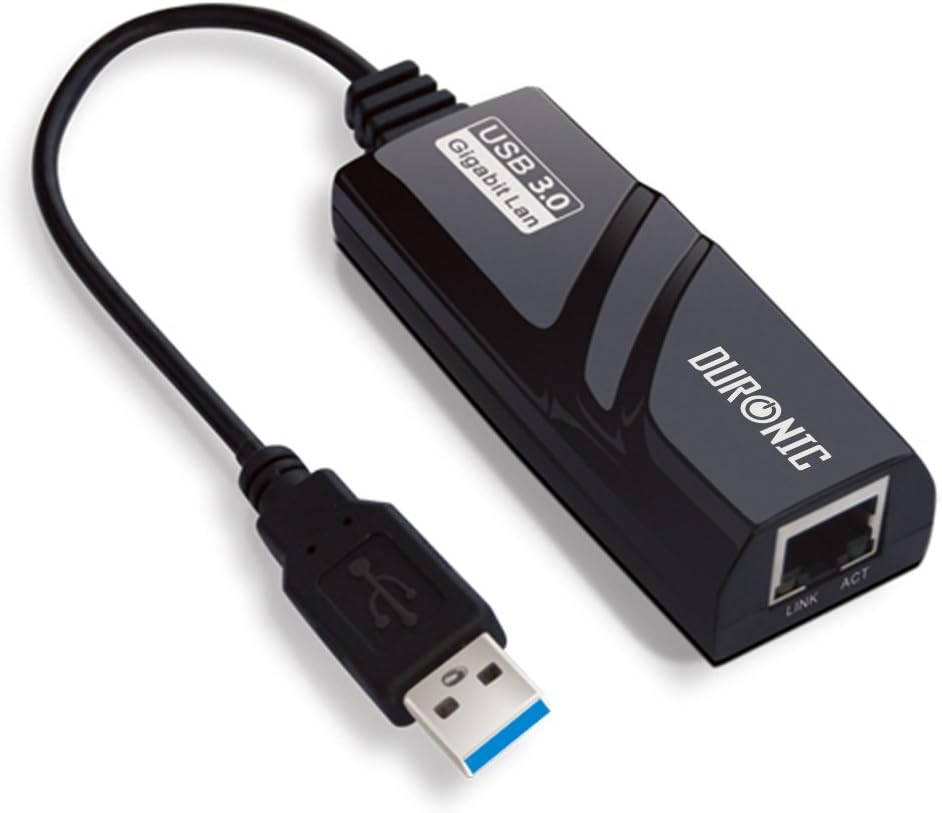 Duronic USB 3.0 to Ethernet Adapter - Gigabit LAN Network Converter with Wifi Dongle for Laptop, PC | High-Speed Internet Connection for Home Office, Gaming & Remote Work