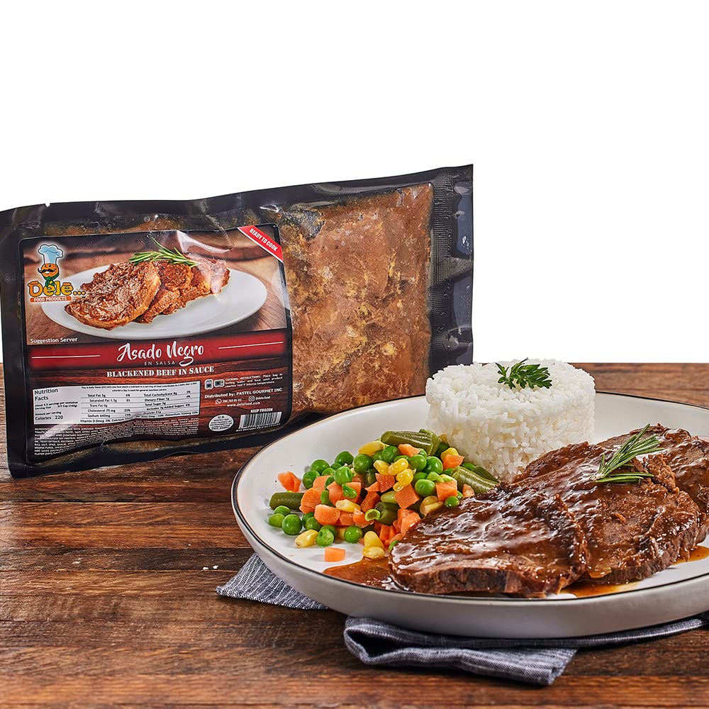 DELE FOODS Blackened Beef in Sauce - Authentic Venezuelan Recipe, Frozen & Precooked, Ready to Heat & Serve, 1.2 LB | Perfect for Quick Meals, Family Dinners & Latin Cuisine Lovers