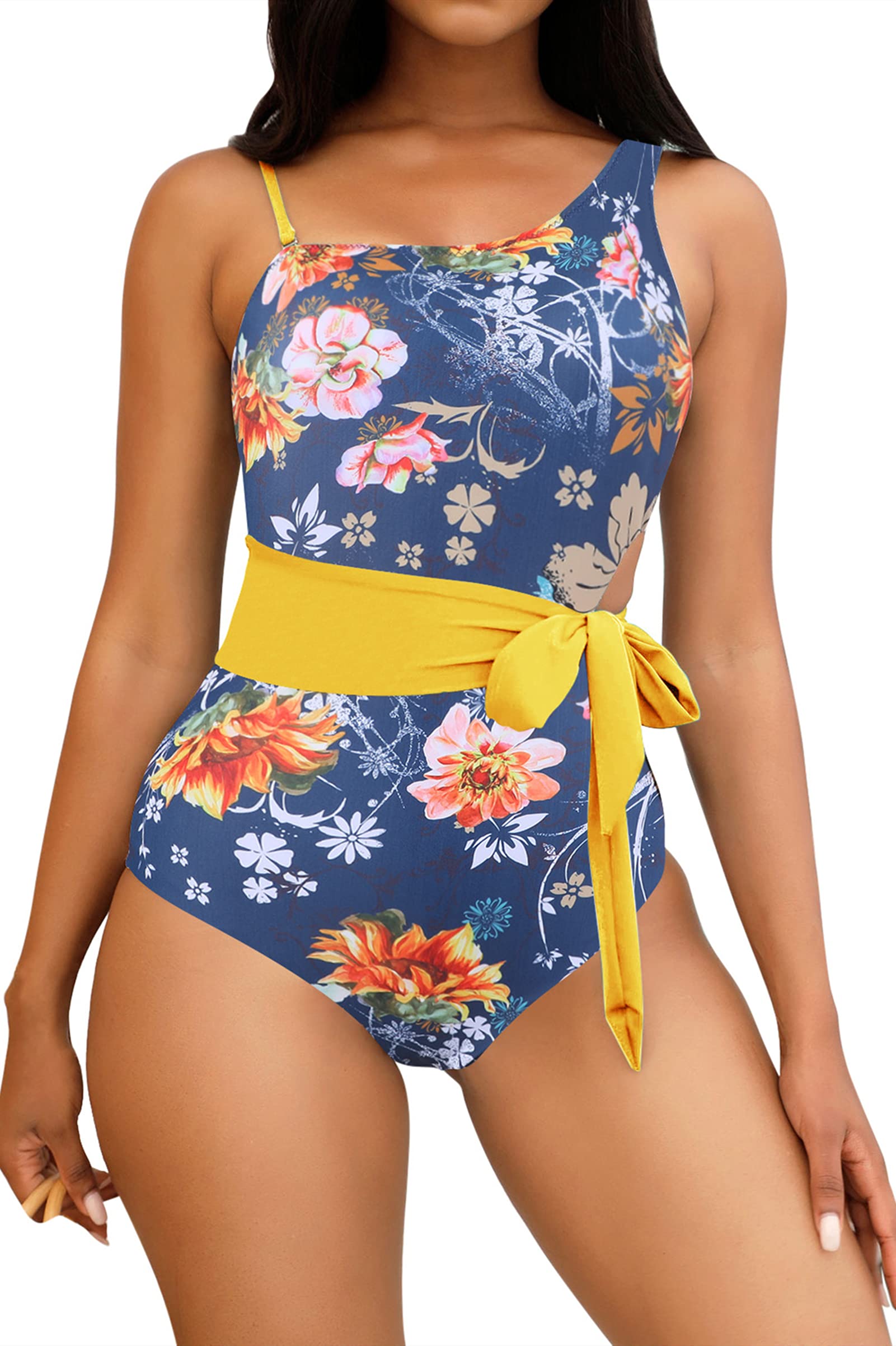 **Adisputent Women's One Piece Swimsuits Monokini Bathing Suits - Floral Print, Plus Size, Comfortable & Stylish for Beach, Pool & Vacation**