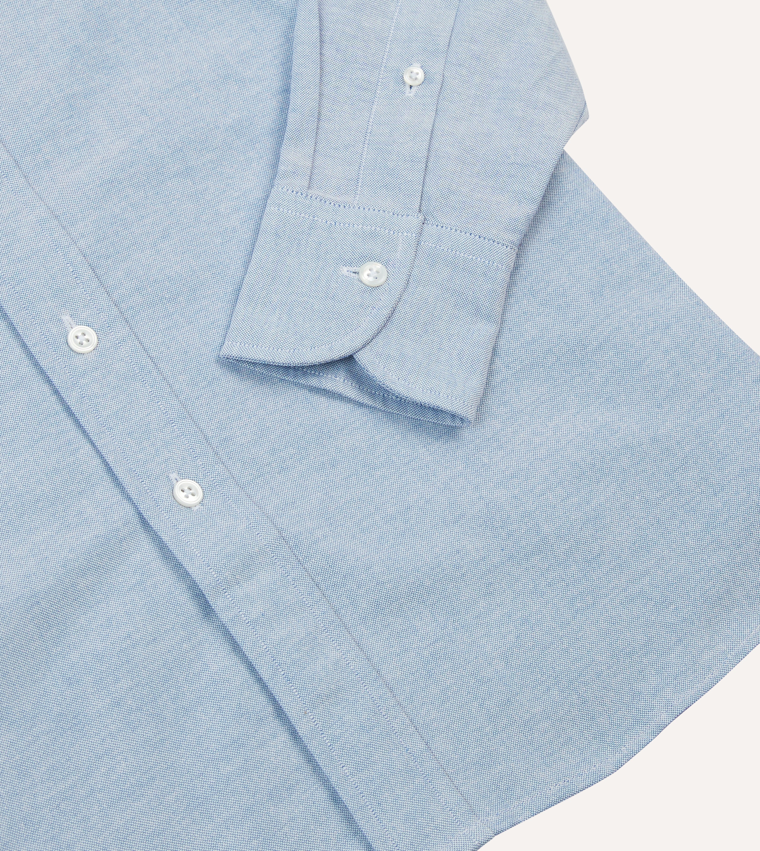 Premium Mid Blue Cotton Oxford Button-Down Shirt for Men | Classic Casual & Business Wear | Office, Date & Weekend Outfit